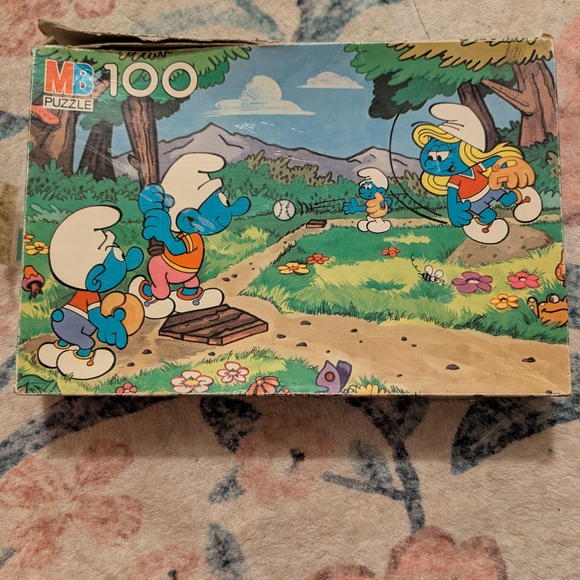 vintage Other - 💥3/$24 Vintage Smurfs Baseball Puzzle